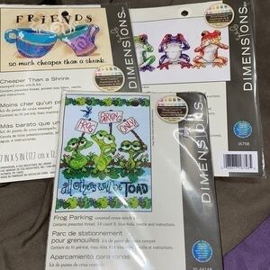 Bundle of 3 Dimensions cross stitch kits.